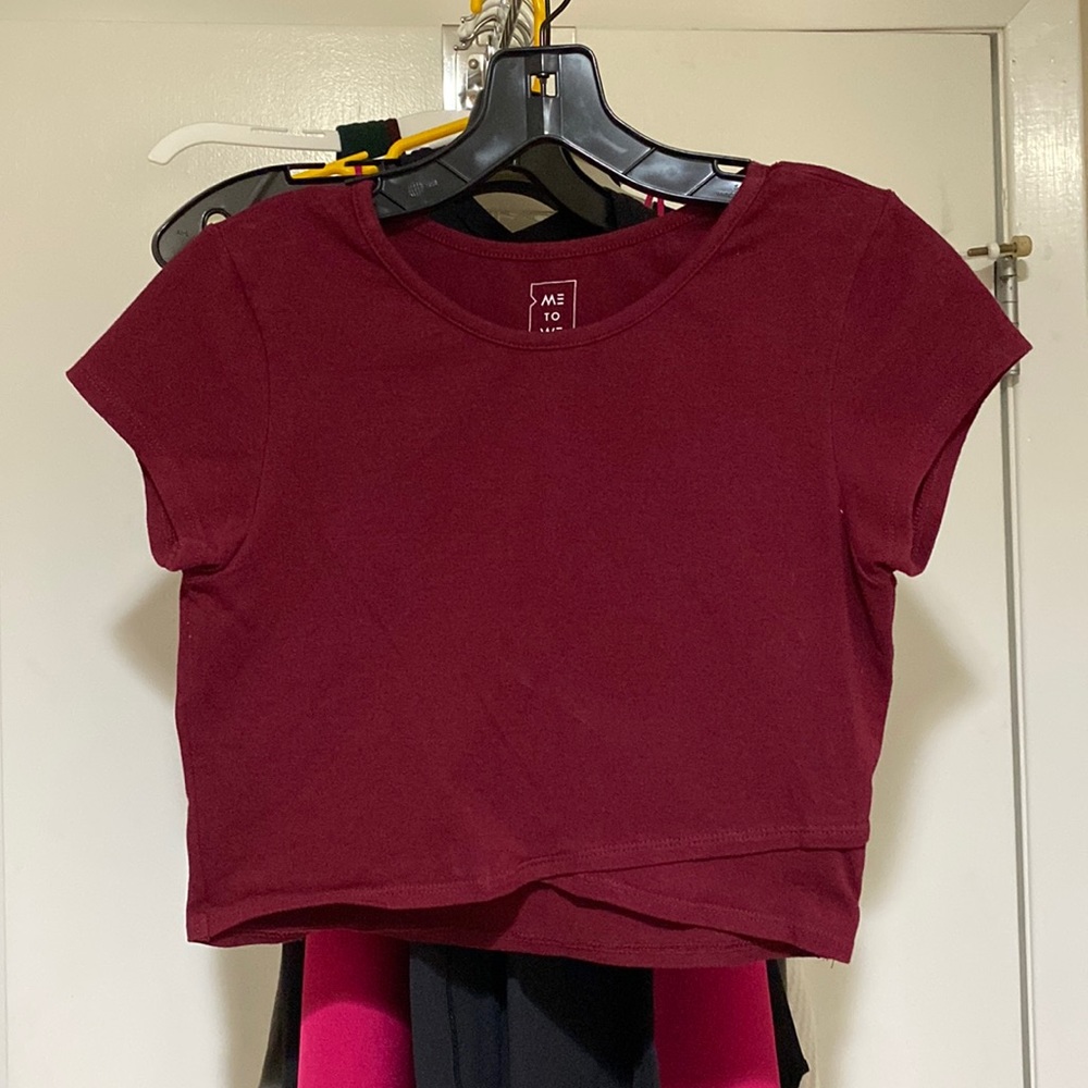 Crop top with cross detailing at the bottom